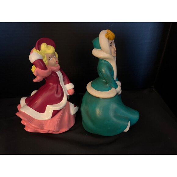 Vintage 1970’s Atlantic Mold Christmas Carolers 9” Hand Painted Ceramic - Picture 6 of 8